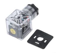 1.85x0.98" 24V Solenoid Coil with Transparent Indicator, Plastic/Metal for Industrial Pneumatic Hydraulic Valves