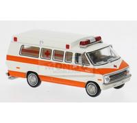 1:87 BREKINA PLAST Dodge B 200 Ambulance White/Dunkelorange 1975 BRE18300 Model