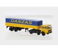 1:87 BREKINA PLAST Fiat 691 T Truck Telonato Danzas Transports 1970 Yellow Blue