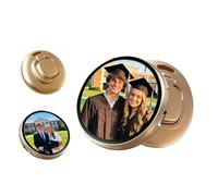 1.87” Electronic Button Badge with LED Screen, Mini Digital Photo Frame, Touchscreen Control, Upload Photos, GIFs & Animations, Custom Display Pin
