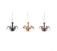 1 87 Scale Black/Gold/Bronze Model Chandelier for Sand Table Dollhouse Decor (warm light bronze)