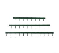 1:87 Scale Model Railway Security Fencing, 3D Printed Industrial Fence Set with Legs for HO Gauge Layouts, Vintage Garden Decor Scenery, 3 Pieces Dark Green and Silver(3 sets of green)