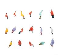 1:87 Scale Seated People Figures, Tiny Plastic Miniature Figurines for Model Trains, Buses, Wagons, Buildings, Crowd Scenes & Diorama Layouts(200pcs)