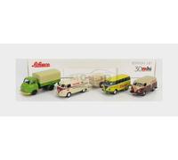 1:87 SCHUCO Volkswagen Set 4X Publicitaire T1 Minibus Knorr Van Maggi 452655400