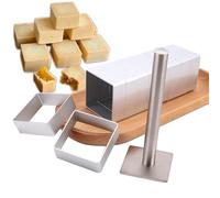 1.8cm height Square shape aluminium small pineapple cookie biscuit cake mold with stainless steel press stamp DIY bakery tools