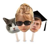 1-8FT Personalised Cardboard Cutouts Life Size, Custom Life Size Cardboard Cutout Stand-Up Photo, Waterproof Cardboard Cutout, Perfect for Wedding, Graduation, Birthday, Party (Big Head Stick)