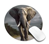 1 8inch Round Mouse Pad 3D Elephant Mouse Mat with Non-Slip Rubber Base Custom Computer Mouse Pads for Wireless Mouses Laptop Office Desk Accessories Gaming Mousepad