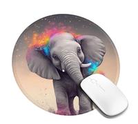 1 8inch Round Mouse Pad Animal Cartoon Elephant Mouse Mat with Non-Slip Rubber Base Custom Computer Mouse Pads for Wireless Mouses Laptop Office Desk Accessories Gaming Mousepad