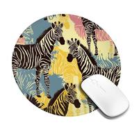 1 8inch Round Mouse Pad Giraffe and Zebra Mouse Mat with Non-Slip Rubber Base Custom Computer Mouse Pads for Wireless Mouses Laptop Office Desk Accessories Gaming Mousepad