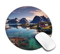1 8inch Round Mouse Pad Norway Islands Mouse Mat with Non-Slip Rubber Base Custom Computer Mouse Pads for Wireless Mouses Laptop Office Desk Accessories Gaming Mousepad