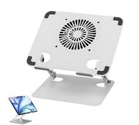 1.8Kg Carbon steel Laptop Cooling Pad with Fan, Ventilated Laptop Cooler Prevent Overheating, Adjustable Ergonomic Laptop Stand Support Up to 17” Gaming Notebook Computer
