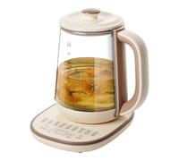 1.8L Electric Glass Kettle with 18 Smart Programs, Touch Control, 24H Timer, High Borosilicate Pot for Tea Coffee Boiling Water