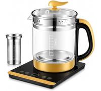 1.8L Electric Glass Tea Maker with 24H Timer and 800W | 1.8L borosilicate glass pot, 800W heating, 24-hour timer, adjustable temperature, split design and stainless steel filter.