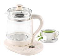 1.8L Glass Electric Kettle, 304 Stainless Steel Health Pot with 24H Timer, 800W Fast Boiling, Digital Display, Auto Keep Warm for Tea & Soup