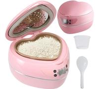 1.8L Peach Heart Rice Cooker, 300W Portable Smart Cooker, 6-Cup Cooked Capacity, Non-Stick Pot, Keep Warm, Pink for 1-3 People/Home