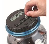 1.8l Transparent Piggy Bank Savings Coin Rack Real-Time Coin Counting With Led Screen Suitable for Adults and Children(C)