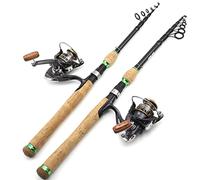 1.8M-2.7M Carbon Fiber Telescopic Fishing Rod Reel Set, Cork Handle Bait Trout Spinning Rod Reel Combo, Portable Super Hard Long-range Trout Rod, Spinning Combo ZYDYG (Size : 1.8m)