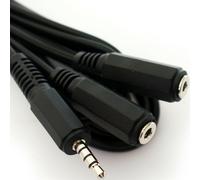 1.8m 3.5mm 4 Pole Splitter Y Cable Camera TRRS Jack Plug to 2 Socket Lead