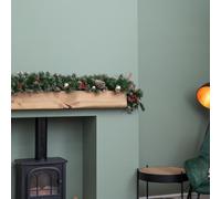 1.8m (6ft) Christmas Garland with Berries, Pine Cones & Gold Baubles