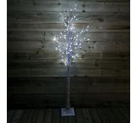 1.8m (6ft) Indoor Outdoor Christmas Lit Birch Tree with 80 Ice White LEDs Samuel Alexander White One Size