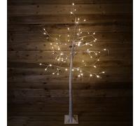 1.8m (6ft) Indoor Outdoor Christmas Lit Birch Tree with 80 Warm White LEDs Samuel Alexander White One Size