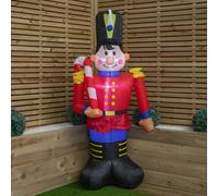 1.8m (6ft) Light up Toy Soldier with Candy Cane Christmas Inflatable Decoration