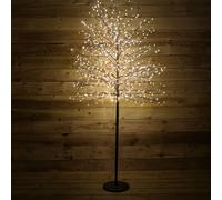 1.8m 6ft Outdoor Black Micro Dot Christmas Blossom Tree with 900 Warm White LED Samuel Alexander Beige One Size
