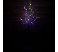 1.8m (6ft) Outdoor Christmas Light Up White Birch Tree with 80 Multicoloured LEDs Samuel Alexander Multi One Size