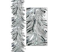 1.8M/6ft Silver White Luxury Deluxe Chunky Christmas Tinsel Garland Xmas Tree Decorations