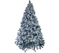 1.8m 6ft White Artificial Christmas Tree Xmas Pine Tree Holiday Decoration with Solid Metal Legs Indoor Outdoor 15m 300 Light 700 Branches