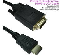 1.8M Active Hdmi To Vga Monitor Converter Cable Male Pc Tv Hd Video Adapter Lead