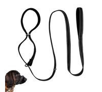 1.8m Anti Pull Rope for Training With Soft Comfy Padded Loop Handle and Nose Pads, Figure of 8 Dog Lead Adjustable for Medium and Large Dogs (Black)
