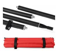 1.8M Carbon Fiber Survey Pole, 4 Section Surveying Prism Pole with Level Bubble & Soft Bag, 4 Poles Land Surveying Equipment