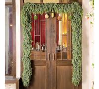 1.8m Christmas Artificial Cypress Leaf Vine Wreath,Realistic Pine Cypress Vines, Artificial Green Wreath for Wall Window Porch Indoor Outdoor Decor