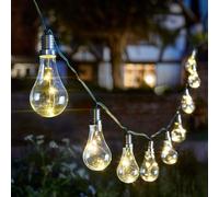 1.8m Eureka Solar Festoon Glass Bulb LED Warm White Outdoor Garden String Lights