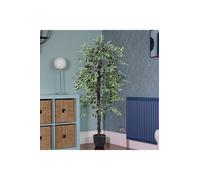 1.8m Extra Large Artificial Variegated Weeping Fig with Fabric Foliage for Home & Office Decor The hot sale Green One Size