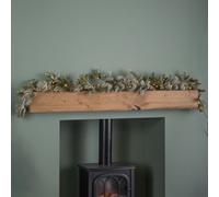 1.8m Frosted Pine Needle Christmas Garland with 120 Warm White LEDs