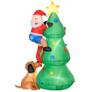1.8m Inflatable Christmas Tree, LED Lighted with Santa Claus Dog Party Prop