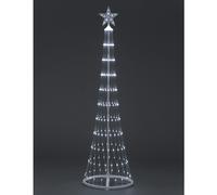 1.8m Light Up Christmas Cone Tree 220 Ice White LEDs Decoration
