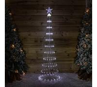 1.8m Light up Christmas Cone Tree with 220 White LEDs and Timer Function Samuel Alexander White One Size