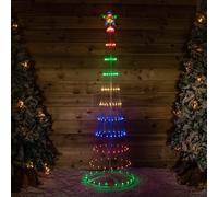 1.8m Light up Cone Tree with 220 Multi-Coloured LEDs and Timer Function