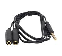 1.8m Mic Y Splitter Cable 6.35mm TRS Male Head to Dual 6.35mm Female Head Stereo Microfor Phone Cable Adapter for Loudspeaker Cable Adapter Mic Y Splitter Cable 1.8m Mic