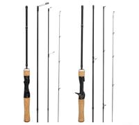1.8M Multi-section Carbon Fiber Lure Rod portable UL Adjust Spinner/Casting pole, Portable Baitcasting Fishing Rod Lightweight Jointed Rod(Straight handle)