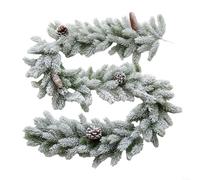 1.8m Snow Tipped Christmas Garland Decoration With White-Pinecones, Artificial Rattan Vine Christmas Decoration For Doorway Mantel Staircase Holiday Setting