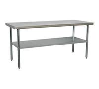 1.8M Stainless Steel Workbench With Adjustable Shelf For Kitchen And Workshop Use