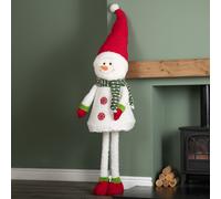 1.8m Tall Extendable Plush Snowman Decoration with Telescopic Legs