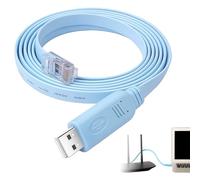 1.8m USB 2.0 to RJ45 Cable 1 Mbps Speed Ethernet Console Debugging Line Cord Directly Connected Network Lead Essential Tool Adapter for Cisco Routers Switches, Windows, Mac, Linux, Networking, Blue