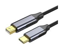 1.8m USB Type C to Mini DisplayPort DP Male Gold Plated Video Convert Screen Mirroring Cable 4K@60Hz Support & Extend Compatible with MacBook Pro2017/2016, SurfaceBook 2, Galaxy S8/S9,Projector,Laptop