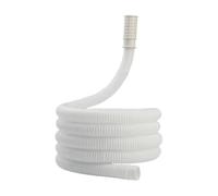 1-8M Washing Machine Inlet Pipe, Air Conditioning Drain Pipe, White Extended Drain Hose with Pipe Clamp, Suitable for Bathroom Accessories(2M)