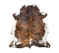 (1.8m x 2.4m) - Brown Brindle Tricolour Cowhide Rug X-Large 1.8m x 2.4m (180x240cm) by HIDES BAZAAR